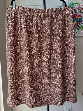 J. Crew Brown and White Dot Midi Skirts - Size XXL